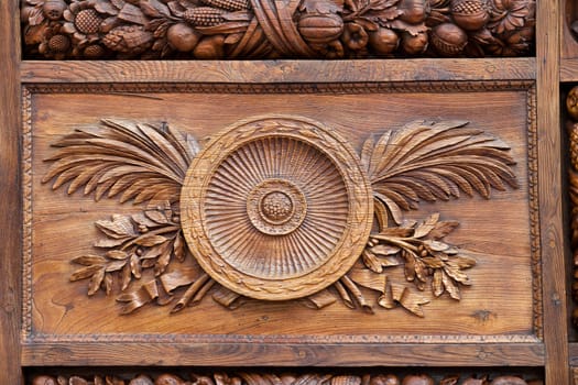 Florence-Wooden door of the Basilica of Santa Croce