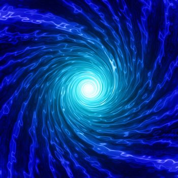 Abstarct blue spiral over dark background