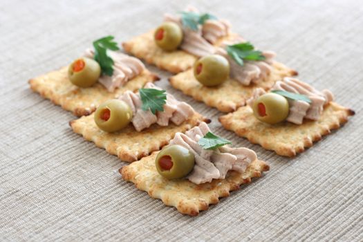 canape with turkey paste