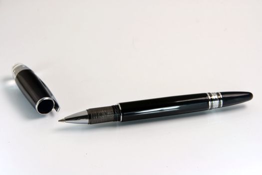 luxurious black pen wtith white background business concepts 