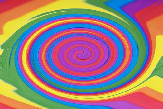 An abstract photograph of a swirling rainbow