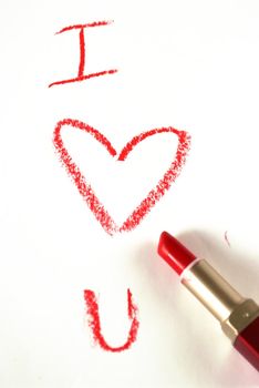 i love you written in red lipstick