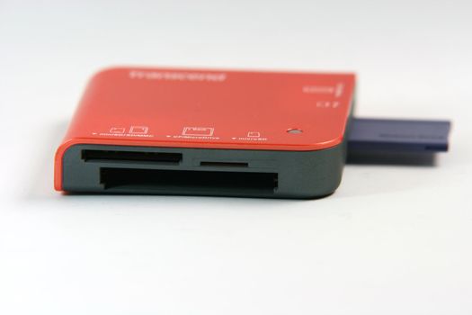 multy memory card reader isolated closeup