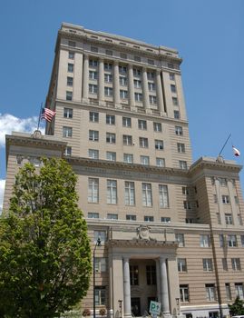 Government building in Asheville North Carolina during the summer