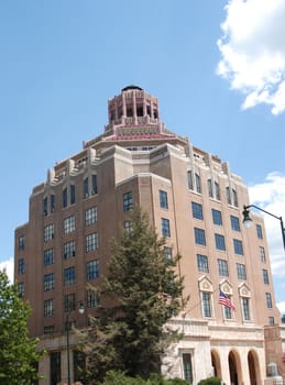 Government building in Asheville North Carolina during the summer