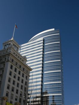 A tall city building in Portland Oregon