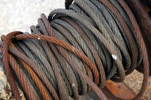 Old rusty Norwegian winch.