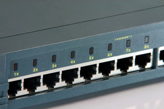 network concepts closeup router ports