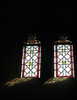 Stained glass, some church windows.