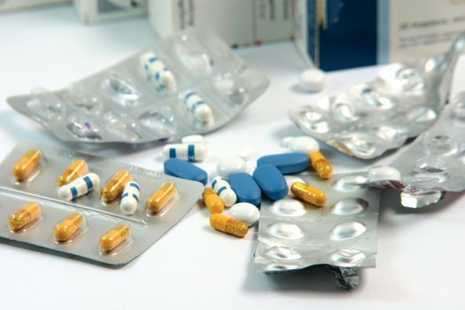 medical concepts pills cocktail closeup