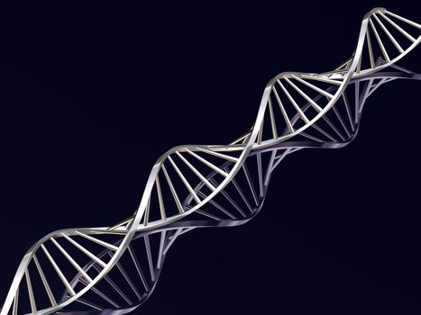 3D render of DNA strands on abstract background