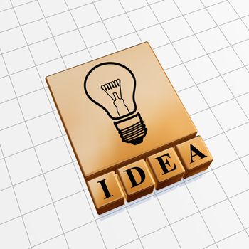 Idea concept image of text and light bulb sign