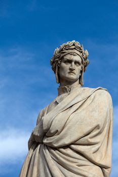 The famous poet Dante Alighieri. Piazza Santa Croce in Florence, Italy