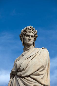 The famous poet Dante Alighieri. Piazza Santa Croce in Florence, Italy