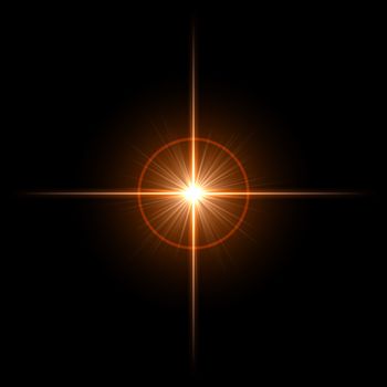 Abstract lens flare light over dark background