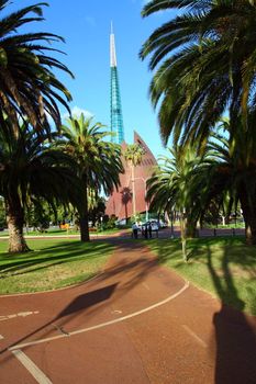 Skyscrapers and office buildings in Perth, Australia. City skyline. 