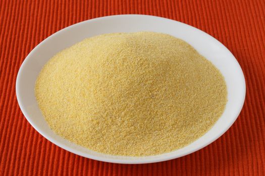 cornmeal on the white plate