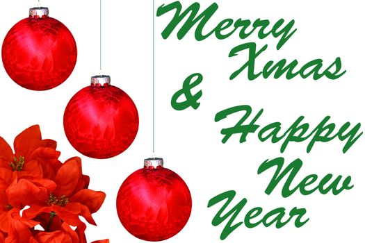 A Merry Christmas design isolated on white with room for your text