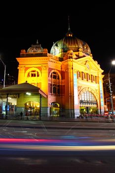 Melbourne City Lights over the Yarra River, Night, Australia 