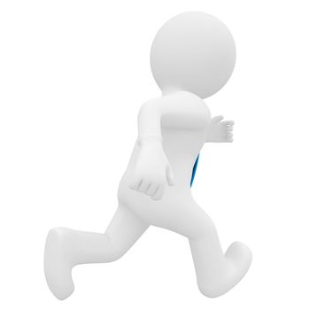 3D man running. Isolated render on a white background