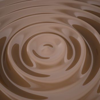 Waves on the surface of the chocolate. 3d render