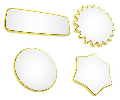 Set of yellow banners. Isolated render on a white background