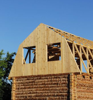 Unfinished ecological wooden house