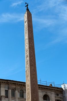 Egyptian obelisk in the middle of Piazza Navona, Rome, Italy 