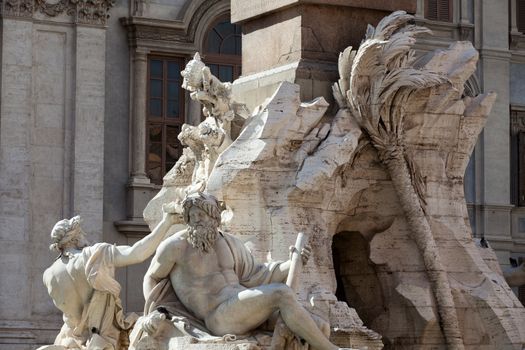 The Fountain of the Four Rivers - Piazza Navona, Rome, Italy 