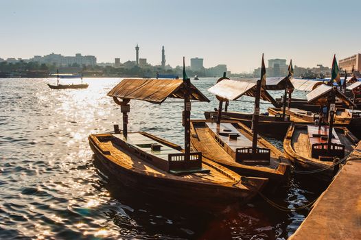  Boats on the Bay Creek in Dubai, UAE nov 13 2012