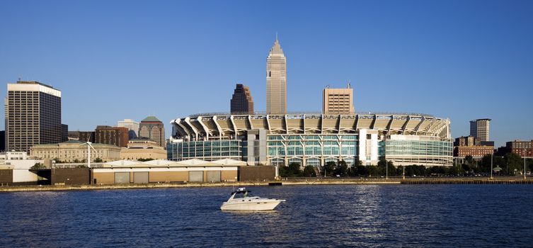 Downtonw of Cleveland, Ohio seen from Lake Erie