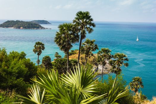  Cape is a mountain of rock that extends into the sea in Phuket, Thailand