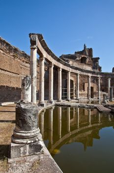 Roman columns in Villa Adriana, Tivoli, Italy
