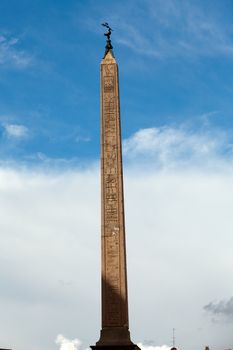 Egyptian obelisk in the middle of Piazza Navona, Rome, Italy 