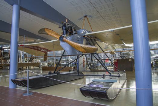 rumpler taube start, norway's first combat aircraft, purchased by private means in may 1912, norwegian armed forces aircraft collection  is a military aviation museum located at gardermoen, north of oslo, norway, the pictures are shot in march 2013.