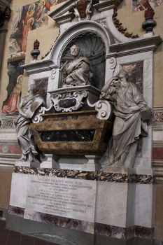 Galileo's tomb in the Basilica of Santa Croce, in Florence, Italy.
