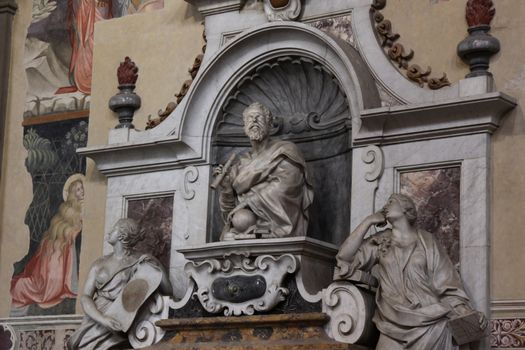 Galileo's tomb in the Basilica of Santa Croce, in Florence, Italy.