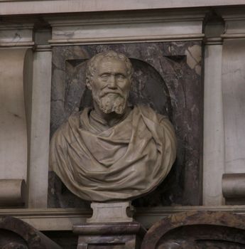 Michangelo's tomb in the Basilica of Santa Croce, in Florence, Italy.
