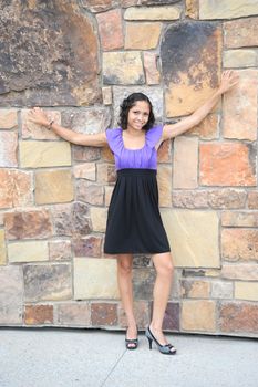 African american female posing outdoors.