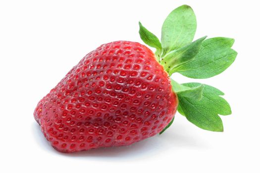 macro shot of Strawberry isolated over white background