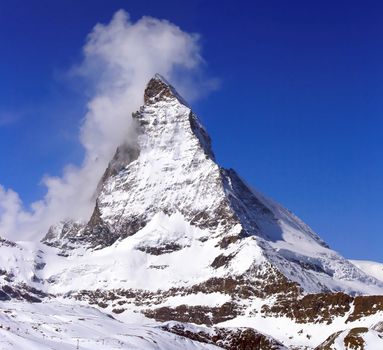 Matterhorn, logo of toblerone chocolate, located in Switzerland
