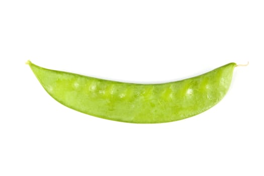 Fresh green pea on the white background