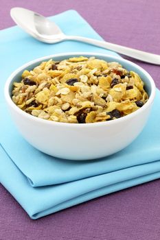 delicious and healthy granola or muesli, with lots of dry fruits, nuts and grains.