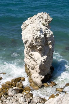 big cliff in the sea, top view