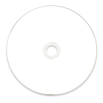 Blank white music compact disc or cd dvd vcd blueray  Ready for Your Own Graphics.