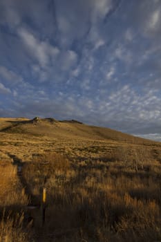 Mountain range and sky at dusk. excelletn for copyspace or backdrops.