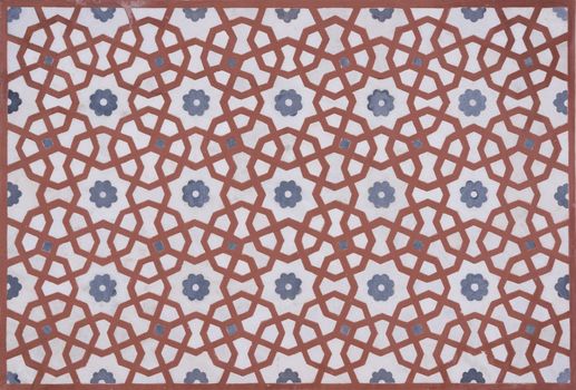 Detail of islamic pattern on the gatehouse to the Mughal tomb (I'timad-ud-Daulah). 17th Century AD. Agra, Uttar Pradesh, India
