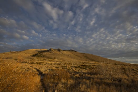 Mountain range and sky at dusk. excelletn for copyspace or backdrops.