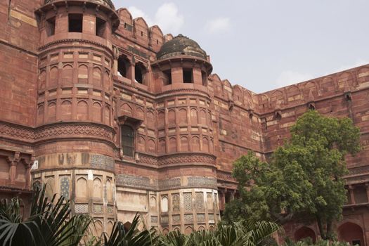 Entrance to the Red Fort in Agra, Uttar Pradesh, India