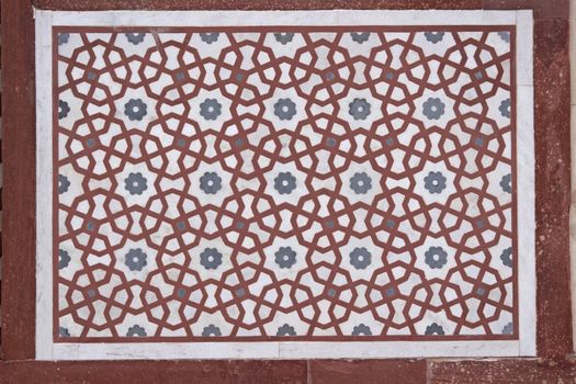 Detail of islamic pattern on the gatehouse to the Mughal tomb (I'timad-ud-Daulah). 17th Century AD. Agra, Uttar Pradesh, India